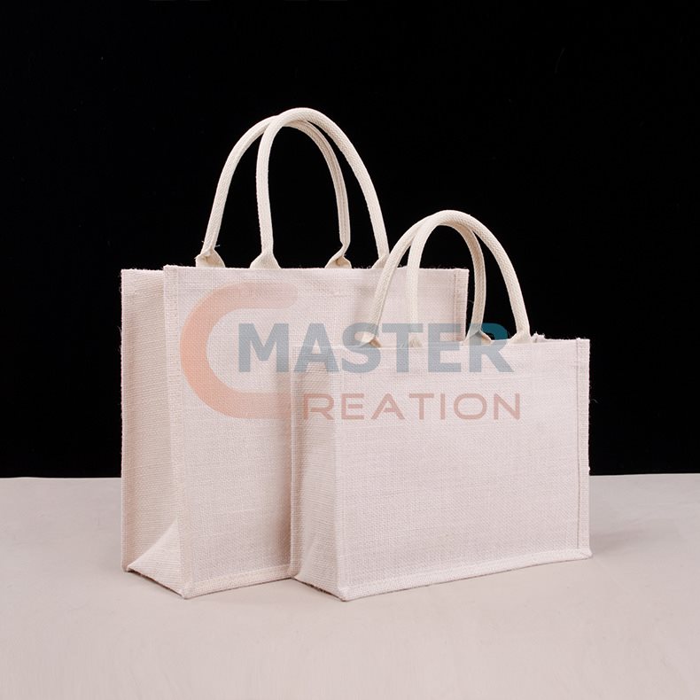 Beige Burlap Tote