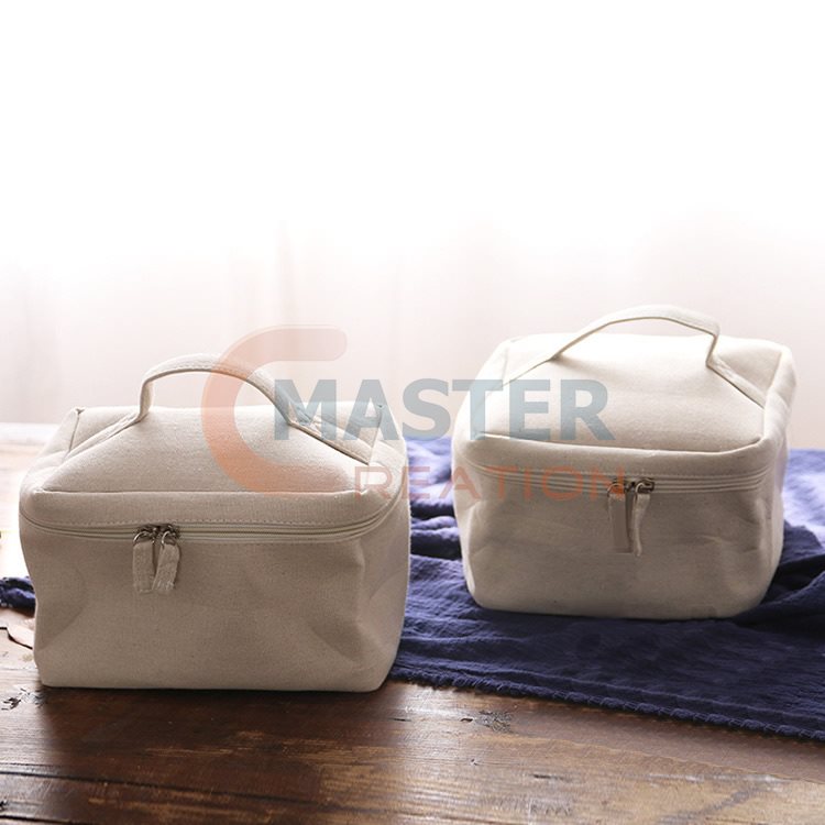 Beige Cotton Makeup Bag