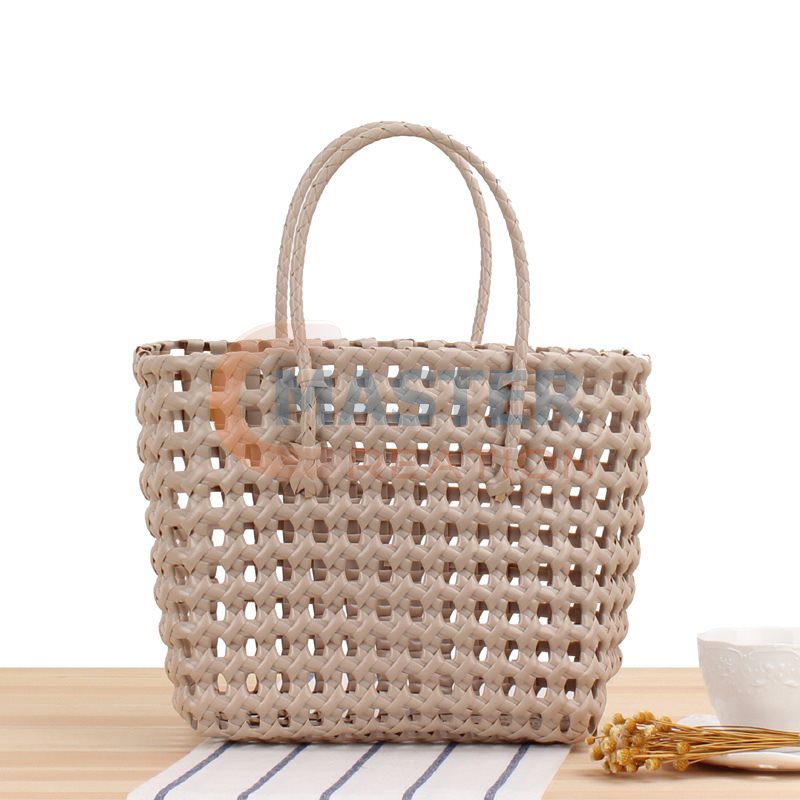 Beige Woven Handbag
