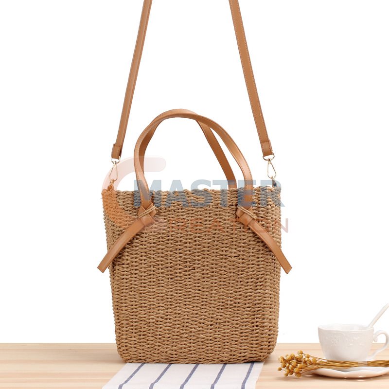 Brown Straw Handbag