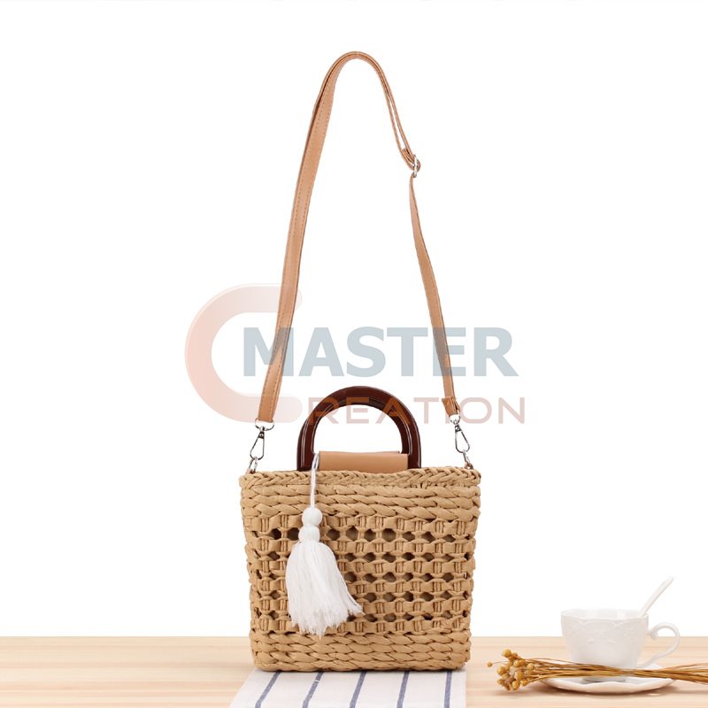 Straw Messenger Bag