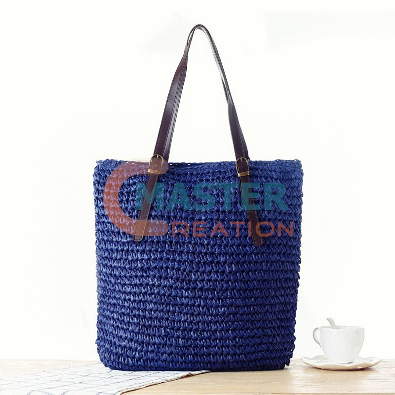 Blue Straw Bag