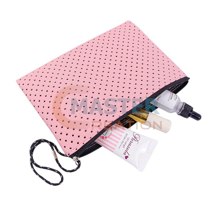 Porous Ziplock Bag Punched Neoprene Bag Breathable Cosmetic Bag