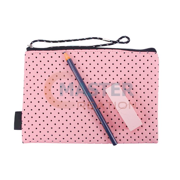 Porous Ziplock Bag Punched Neoprene Bag Breathable Cosmetic Bag