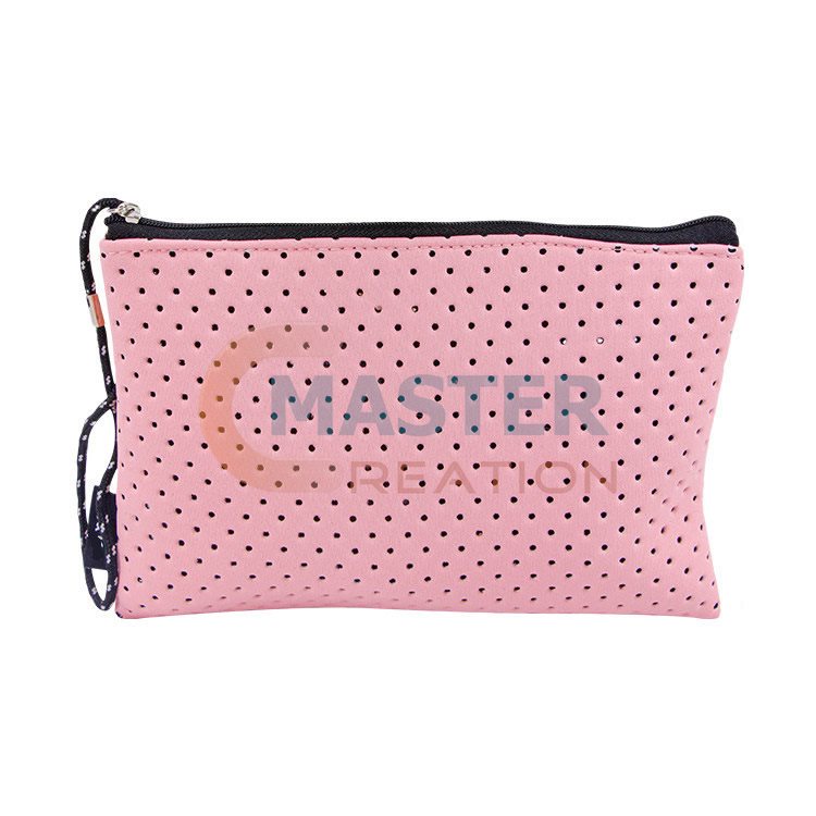 Porous Ziplock Bag Punched Neoprene Bag Breathable Cosmetic Bag