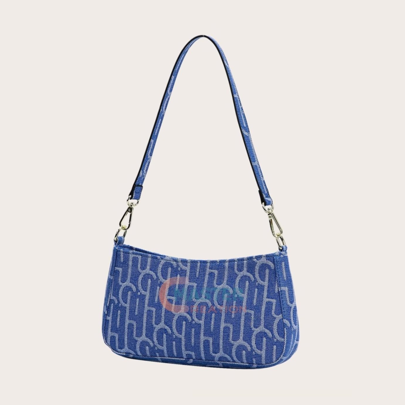Blue Geometric Shoulder Bag