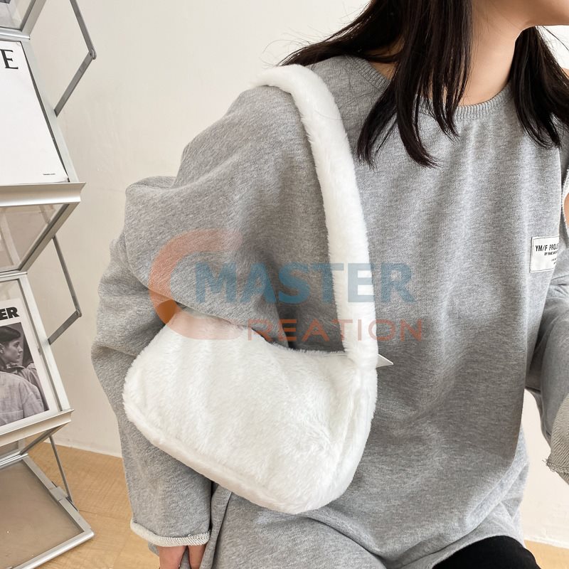 White Plush Tote