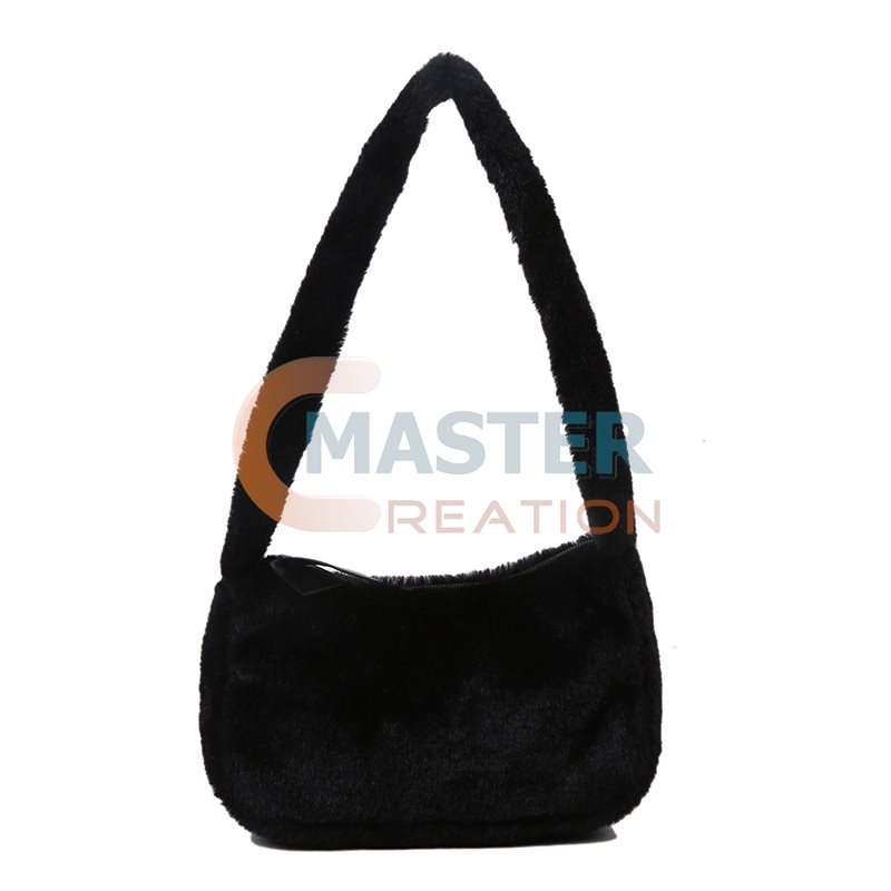 Black Plush Handbag