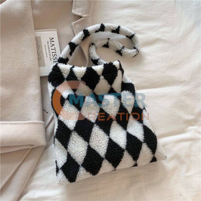 Geometric Plush Handbag