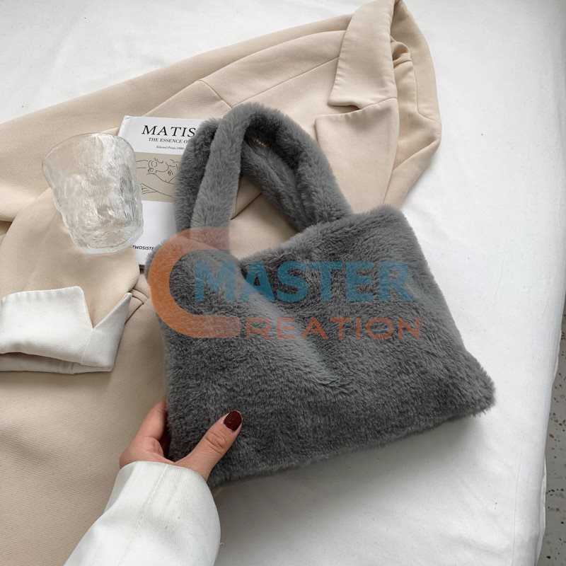 Gray Plush Bag