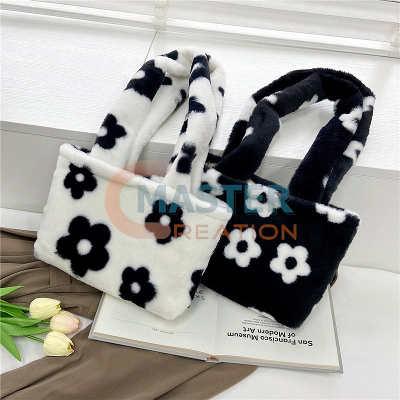 Black and White Plush Bag