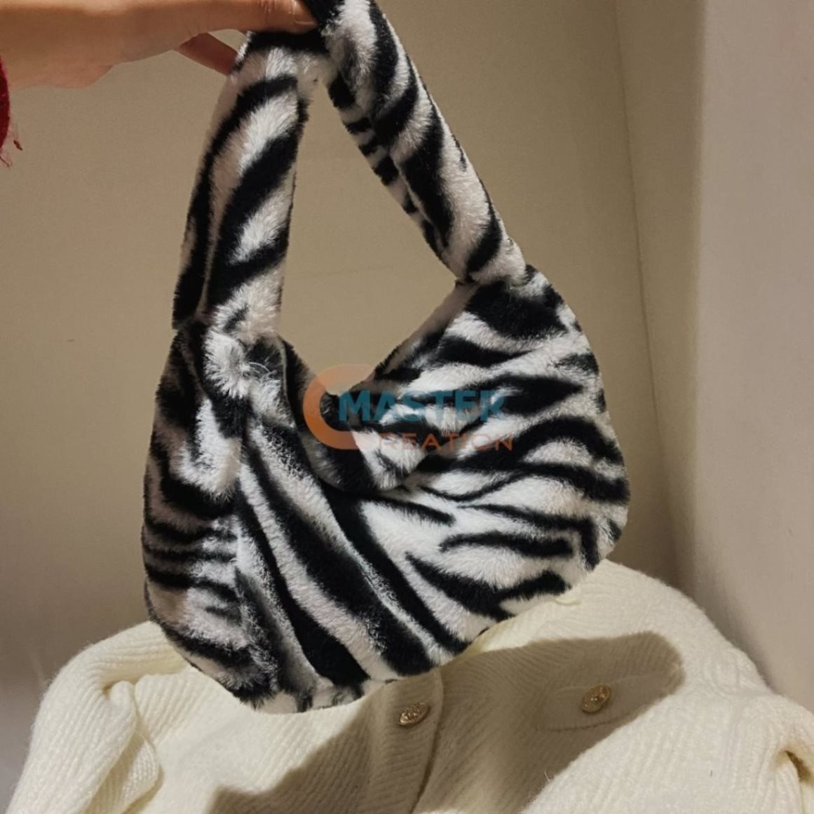 Zebra Furry Bag