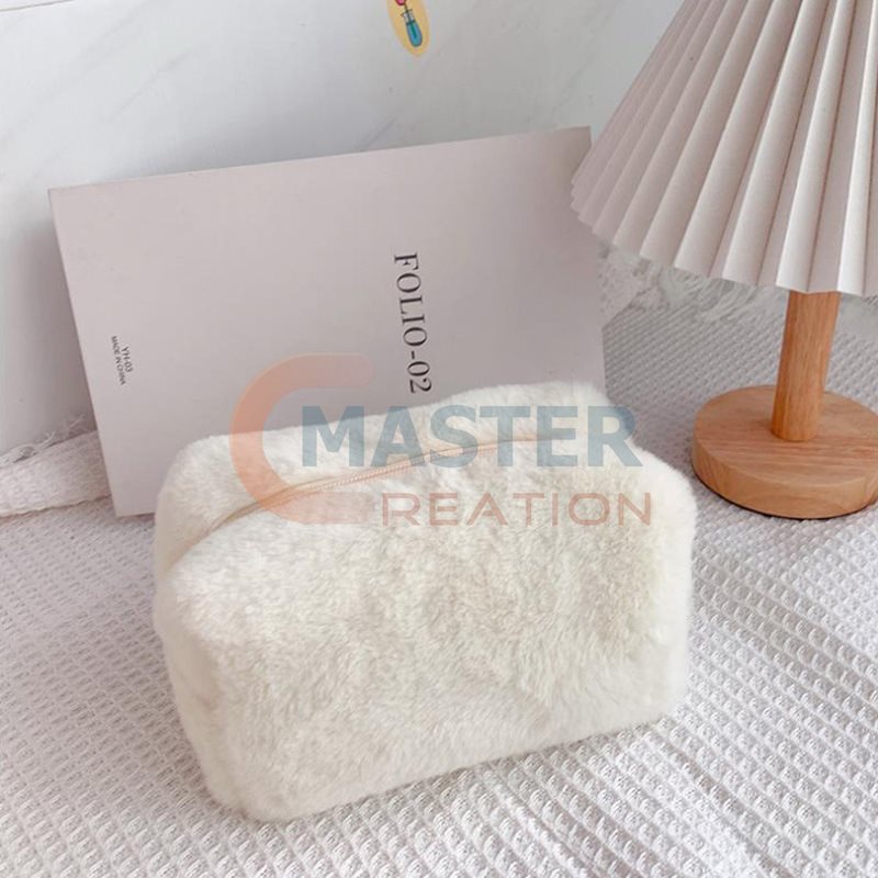 Plush Cosmetic Bag Colorful Plush Bag White Fluffy Bag Master