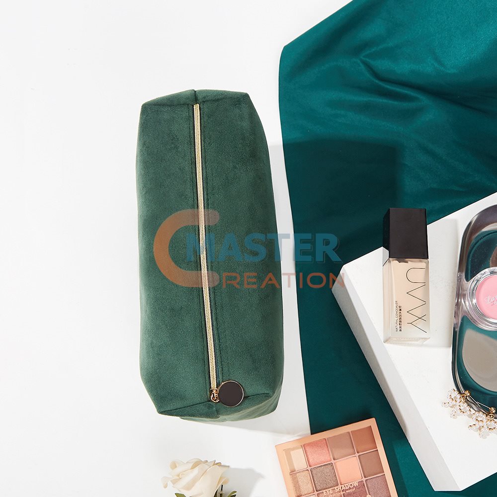 Suede Cosmetic Bag Dark Green Cosmetic Bag Fleece Bag Master