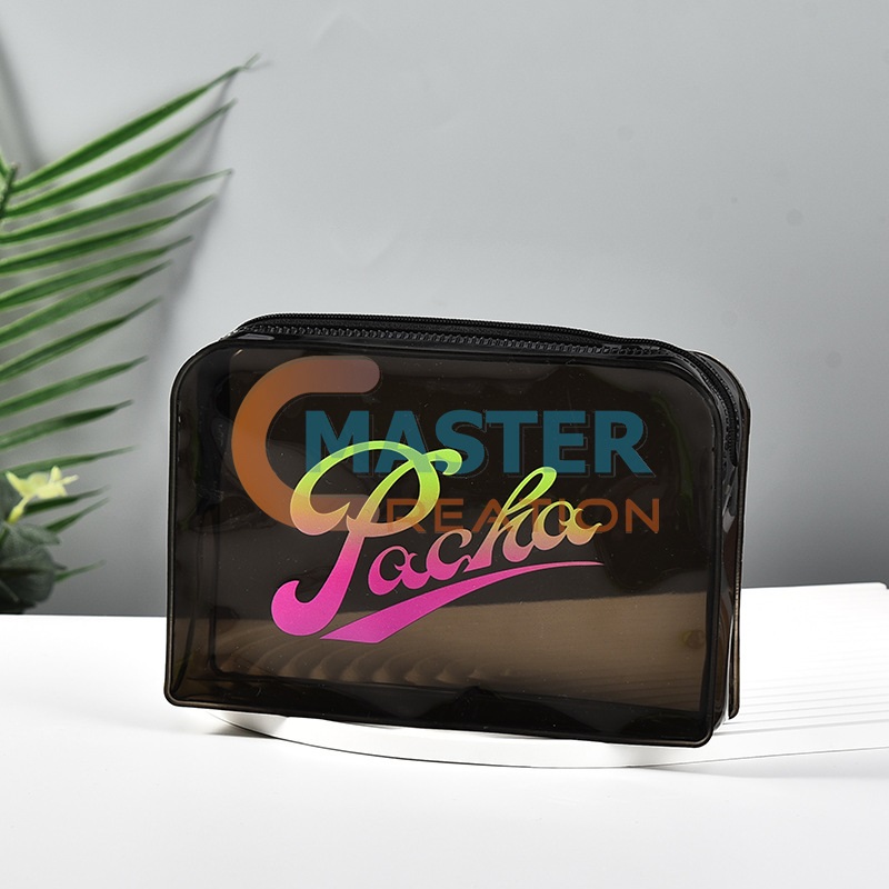 Black PVC Makeup Bag