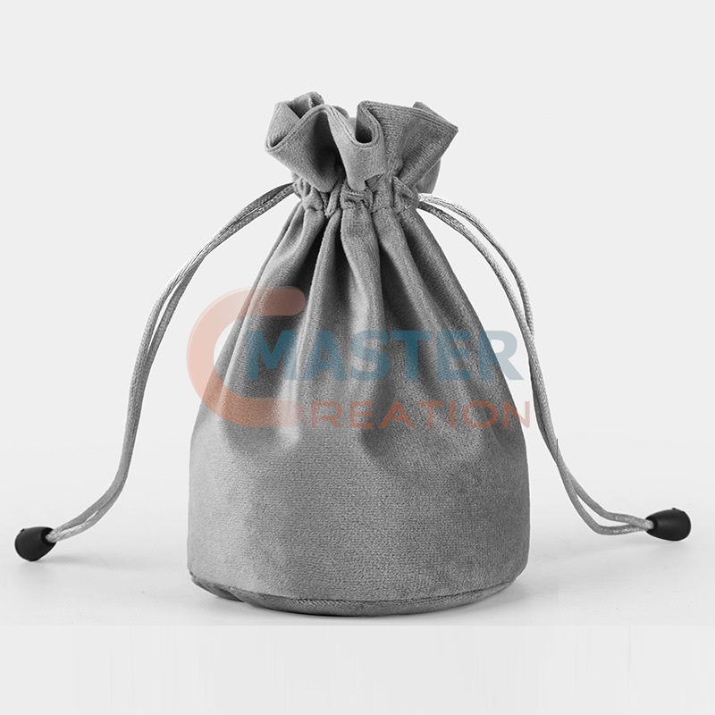Gray Drawstring Bag