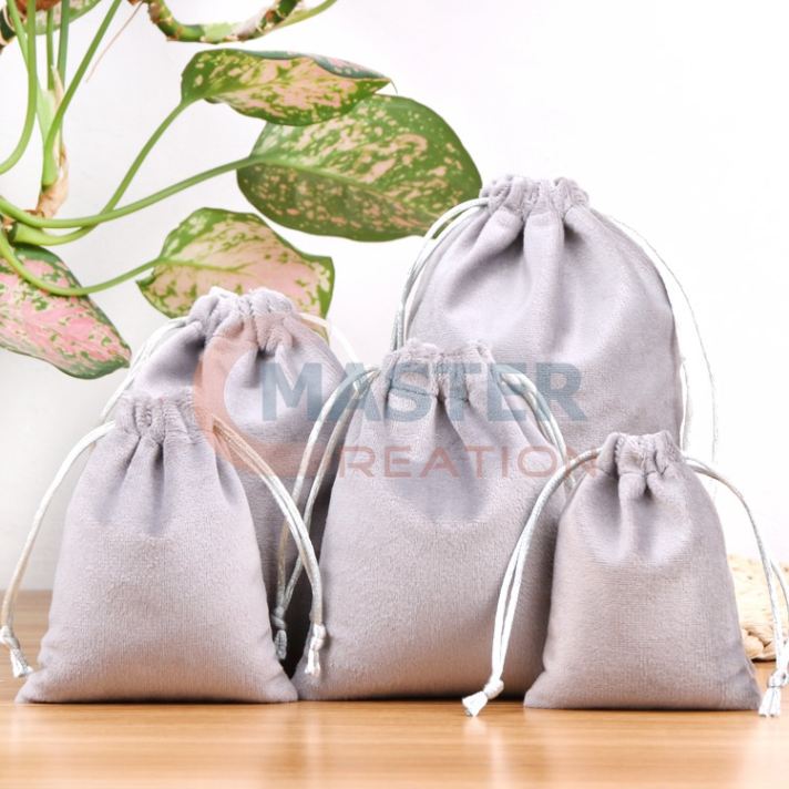 Silver Drawstring Pouch