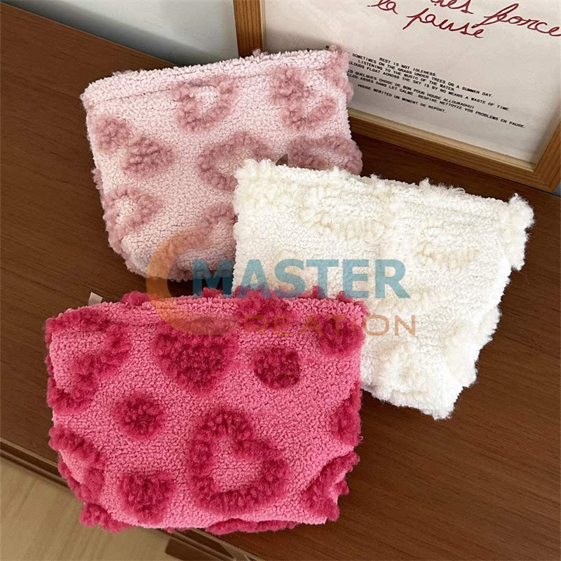 Heart Pattern Plush Bag
