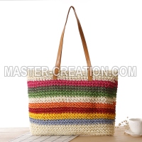 Striped Straw Handbag